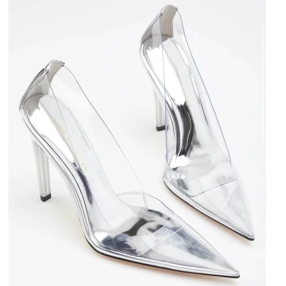 Good American Cinder-Rella Pumps Size 8 Glass GA275PB-X - Picture 5 of 10